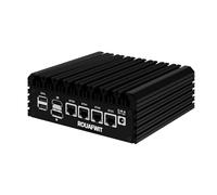 ROUAFWIT N100 Mini PC Fanless Micro Firewall Aparato Computer, DDR5 16GB RAM 512GB SSD Router Small Ordenador, 4 x 2.5Gbe i226-V LAN, TF Slot, Apoyo Linux, OPNsense, AES-NI
