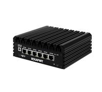 ROUAFWIT N100 Mini PC Fanless Micro Firewall Aparato Computer, DDR5 8GB RAM 512GB SSD Router Small Ordenador, 6 x 2.5Gbe i226-V LAN, TF Slot, Type-C, Apoyo Linux, OPNsense, AES-NI