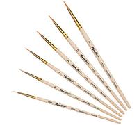 Roubloff Set Pinceles Sintéticos Para Pintar | Kit pinceles pintura 6x Pinceles Profesionales | Tamaños: 00 / 0 / 1 / 2 / 2,5 / 3