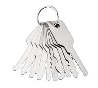 Roucerlin 10 llaves maestras de emergencia con cuerda, llaves de acero inoxidable de múltiples formas, herramienta portátil para abrir cerrajeros y herramientas de desbloqueo