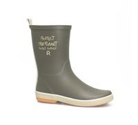 Rouchette Medio Bota Mujer Protege el Planeta - Caqui - Talla 38 - Caucho Natural - Algodón Orgánico - Comodidad y Adhesión - Uso Jardín y Paseo