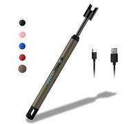 Rouclo Encendedor Eléctrico de Arco Con Indicador de Batería - USB Recargable para Cocina de Gas, Velas, Chimenea, Barbacoa (Gris)