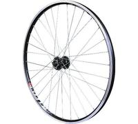Roue 28" VTC Avant JANTE ALU Double PAROI Noire FREIN Patin + DISQUE MOYEU ALU Blocage Rapide (622x19)