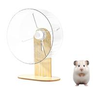 Roue D'Exercice Silencieuse Pour Hamster 18cm, Transparente En Forme De Soucoupe Avec Support En Bois AntidéRapant, Autoportante Pour Petits Animaux De Compagnie