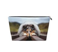 Rough Collie Bokeh Ferrocarril Perros Mascotas Áspero, Bolsa de artículos de tocador Bolsa de Maquillaje Bolsa de cosméticos Bolsa de artículos de tocador de Viaje portátil