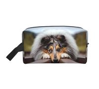 Rough Collie Bokeh Ferrocarril Perros Mascotas Áspero, Bolsa de Maquillaje Bolsa de cosméticos Bolsa de artículos de tocador de Viaje portátil Organizador de Bolsa de Maquillaje