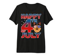 Rough Collie Dog American Flag Sunglasses Happy 4th of July Camiseta Premium