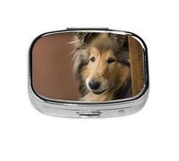 Rough Collie Lassie Dogs - Pastillero grande y esponjoso, 2 compartimentos, organizador portátil