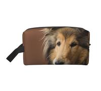 Rough Collie Lassie Perros Perros Grandes Y Esponjosos Mascotas, Bolsa de Maquillaje Bolsa de cosméticos Bolsa de artículos de tocador de Viaje portátil Organizador de Bolsa de Maquillaje