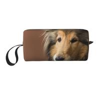 Rough Collie Lassie Perros Perros Grandes Y Esponjosos Mascotas, Bolsa de Maquillaje Bolsa de cosméticos Bolsa de artículos de tocador de Viaje portátil Bolsa de Maquillaje