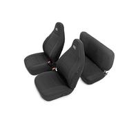 Rough Country Fundas de Asiento de Neopreno para Jeep Wrangler TJ (1997-2002), Impermeables y Resistentes a los Rayos UV, Acolchadas de Espuma, Juego de Fundas de Asiento Delantero y Trasero