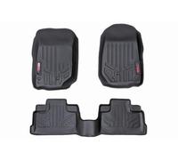 Rough Country Revestimientos de Piso compatibles con Jeep Wrangler JK 4DR 2007-2013 1ª 2ª Fila, Alfombrillas Negras M-60712