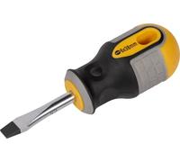 Roughneck Schlitzschraubendreher mit konischer Spitze - Magnetische Spitze, Klinge aus S2-Stahl und Softgrip-Griff - 6 x 38 mm