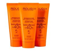Rougj Acelerador Bronceado - Crema Bronceadora AttivaBronz +40% Riboflavina, Vitamina B2, Glicerina y UnipertanVeg para un Bronceado Intenso y Duradero - Echo en Italia - 3x100ml