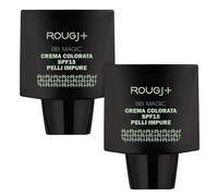 Rougj BB Magic SPF 15 Pieles Impuras Pack de 2 - Crema BB Facial Piel Grasa Anti-Imperfecciones, Hidratante con Color, Control Sebo, Corrige Rojeces, Acabado Mate Natural - Made in Italy