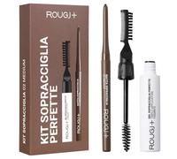 Rougj Kit Cejas Perfectas 02 Medio - Lápiz cejas waterproof, gel fijador transparente, definición natural, efecto lleno y cejas perfectas en cada ocasión - Made in Italy