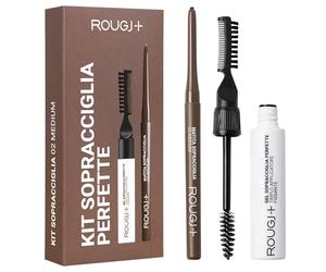 Rougj Kit Cejas Perfectas 02 Medio - Lápiz cejas waterproof, gel fijador transparente, definición natural, efecto lleno y cejas perfectas en cada ocasión - Made in Italy