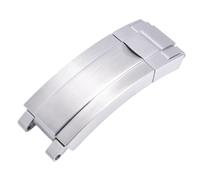 ROUHO 16 x 9mm Acero Inoxidable Hebilla Deslizante Correa Reloj, Cierre Reemplazo Sustitución Clasp Accesorio Reloj para Rolex Daytona Submariner Oyster Perpetual-Plata Mate