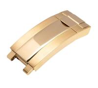ROUHO 16 x 9mm Acero Inoxidable Reemplazo Cierre Correa, Hebilla Glide Lock Deslizante Reloj para Rolex Daytona Submariner Oyster Perpetual-Oro