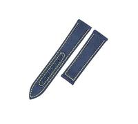 ROUHO 19mm Duradera Acolchada Lona Correa Reloj 38mm Esfera Cuero Genuino Pulsera Reloj para Omega Aqua Terra 220.10.38.20.03.001-Azul Amarillo