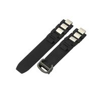 ROUHO 20 x 10mm Correa de Silicona Duradera, Brazalete de Goma Hebilla Plegable Metal para Cartier 21st Century-Negro + Negro Hebilla