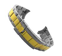 ROUHO 20mm Acero Inoxidable Extremos Curvos Correa de Reloj Cierre Desplegable Hombre Mujer Reemplazo Brazalete Reloj para Rolex Daytona Sub-Plata Oro