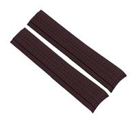 ROUHO 21mm Caucho Banda Reloj Extremo Curvo Interfaz Suave Impermeable Repuesto Correa Reloj para Patek Philippe Aquanaut-Marrón