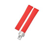 ROUHO 21mm Silicona Correa Reloj Repuesto Banda Suave Caucho Deporte Pulsera Reloj Resistente Sudor & Duradera para Patek Philippe Aquanaut 5067 5068 5164 5167-Rojo + Plata