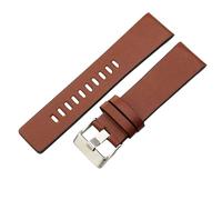 ROUHO 22mm Banda de Reloj Cuero Premium, Correa de Repuesto Extremo Recto Alta Resistencia Hombre para Diesel DZ1405 DZ2426 DZ1944 DZ1900 DZ1399-Marrón + Plata Hebilla