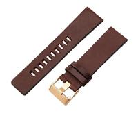 ROUHO 22mm Banda de Reloj Cuero Premium, Correa de Repuesto Extremo Recto Alta Resistencia Hombre para Diesel DZ1405 DZ2426 DZ1944 DZ1900 DZ1399-Café + Oro Rosa Hebilla