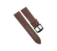 ROUHO 22mm Correa de Caucho Silicona, Impermeable Transpirable con Pasadores de Liberación Rápida para Citizen BN0191-55L BN0193-17E-Marrón + Negro Hebilla