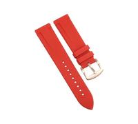ROUHO 22mm Correa de Caucho Silicona, Impermeable Transpirable con Pasadores de Liberación Rápida para Citizen BN0191-55L BN0193-17E-Rojo + Oro Rosa Hebilla