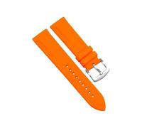 ROUHO 22mm Correa de Caucho Silicona, Impermeable Transpirable con Pasadores de Liberación Rápida para Citizen BN0191-55L BN0193-17E-Naranja + Plata Hebilla