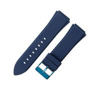 ROUHO 22mm Correa de Reloj Silicona Pulsera de Goma Impermeable Resistente al Sudor para Guess U0247G3 W1058G2 W0040G3-Azul