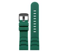 ROUHO 24mm Correa de Silicona Impermeable, Repuesto Deportivo para Reloj para Luminox Navy Seal 8821 3501 8831 3749 3741-Verde + Negro Hebilla