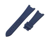 ROUHO 25x12mm Impermeable Caucho Correa Reloj Muesca Repuesto Duradera Silicona Banda Reloj para Patek Philippe Nautilus-Azul Oscuro