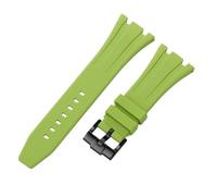 ROUHO 27mm Impermeable Silicona Reloj Correa Hebilla con Broche Caucho Pulsera para Ap Casio GA-2100 2110-Ciano + Negro Hebilla