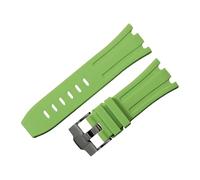 ROUHO 28 mm Caucho Silicona Reloj Correa Suave Pulsera con Hebilla Negra para Ap Royal Oak Offshore Diver 15710 15703 26470 15707 26703-Ciano