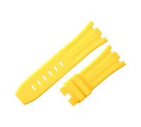 ROUHO 28 mm Silicona Reloj Correa Caucho Hombre Reemplazo Accesorio para Ap Audemars Piguet Royal Oak Offshore Diver 15703-Amarillo