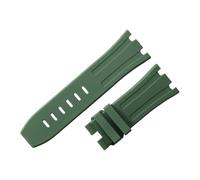 ROUHO 28 mm Silicona Reloj Correa Caucho Hombre Reemplazo Accesorio para Ap Audemars Piguet Royal Oak Offshore Diver 15703-Verde