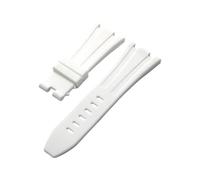 ROUHO 28 x 20mm Silicona Deportivo Reloj Pulsera Caucho Reemplazo Pulsera para Audemars Piguet Royal Oak Offshore Diver 15710 15703 26470 15707 26703-Blanco