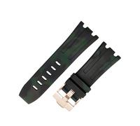 ROUHO 28 x 24mm Modificado Silicona Reloj Correa Ajustable Hebilla con Broche Pulsera para Audemars Piguet Ap Royal Oak Offshore Diver 15710 15703 26470 15707 26703-Camuflaje Negro