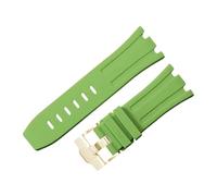 ROUHO 28mm Fluoruro Caucho Silicona Reloj Correa Impermeable Pulsera para Audemars Piguet Ap Royal Oak Offshore Diver 15710 15703 26470 15707 26703-Ciano
