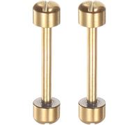 ROUHO 2pcs Tornillo Tubo Conectar Varillas Conjunto Reloj Acero Inoxidable Pasadores Lug Accesorios Reparación Reloj-Oro 18mm