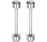 ROUHO 2pcs Tornillo Tubo Conectar Varillas Conjunto Reloj Acero Inoxidable Pasadores Lug Accesorios Reparación Reloj-Plata 18mm