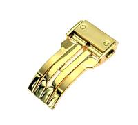 ROUHO 316L Acero Inoxidable Botón de Presión Hebilla Repuesto Cierre Desplegable Mariposa para HUBLOT Big Bang - Oro 18mm
