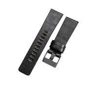 ROUHO 32mm Versátil Cuero Correa Reloj Esfera Grande Larga Duración & Duradera Repuesto Pulsera Reloj para Diesel-Negro + Negro Hebilla