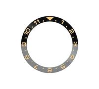ROUHO 38mm Cerámica Bisel Reloj, Dual-Time Anillo Reloj Repuesto, Inserto Bisel Pulido Incrustación Esfera Componente 30.7mm para Seiko SKX007-A16