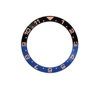 ROUHO 38mm Cerámica Bisel Reloj, Dual-Time Anillo Reloj Repuesto, Inserto Bisel Pulido Incrustación Esfera Componente 30.7mm para Seiko SKX007-A18