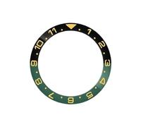 ROUHO 38mm Cerámica Bisel Reloj, Dual-Time Anillo Reloj Repuesto, Inserto Bisel Pulido Incrustación Esfera Componente 30.7mm para Seiko SKX007-A6